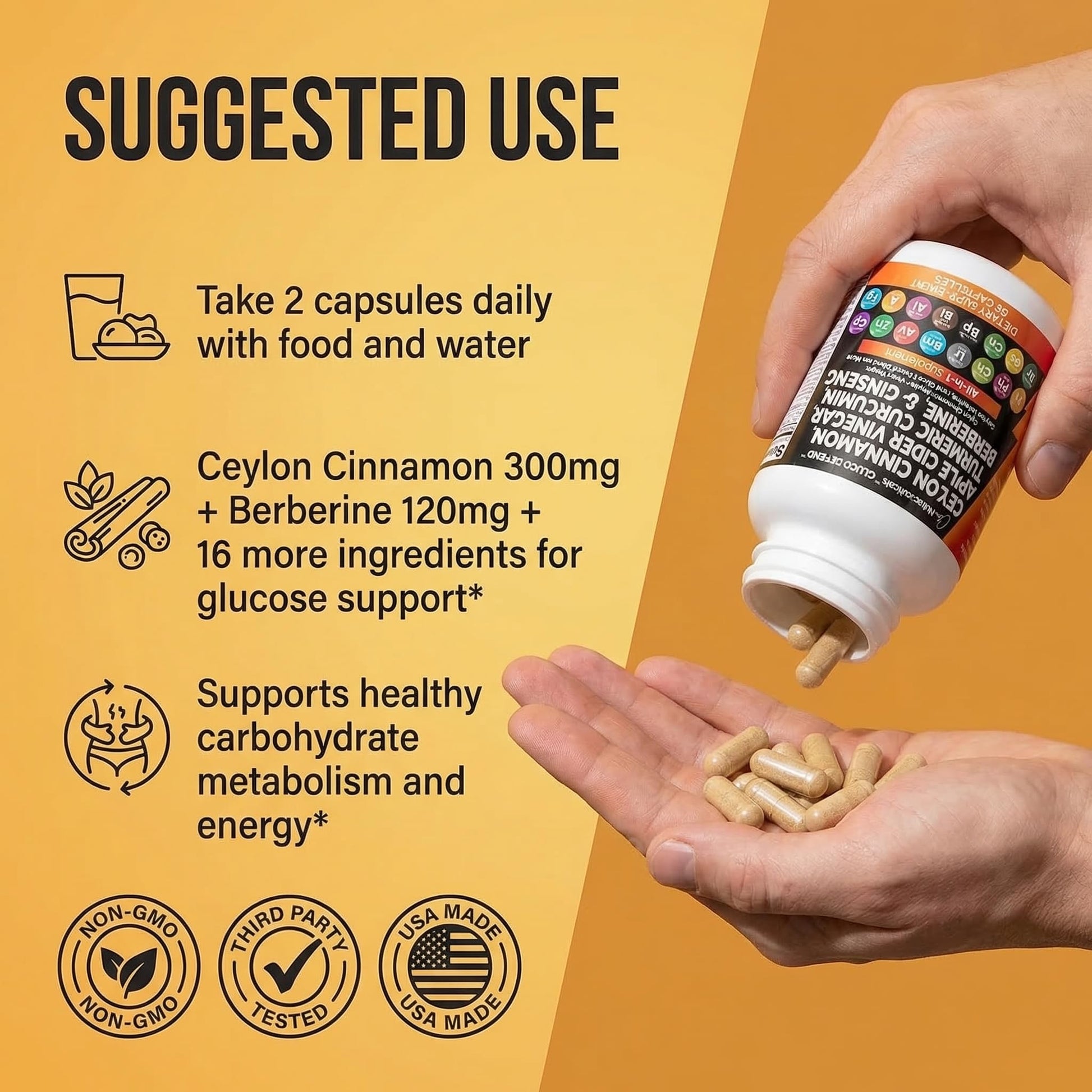 Back label of Clean Nutraceuticals metabolic supplement highlighting key ingredients