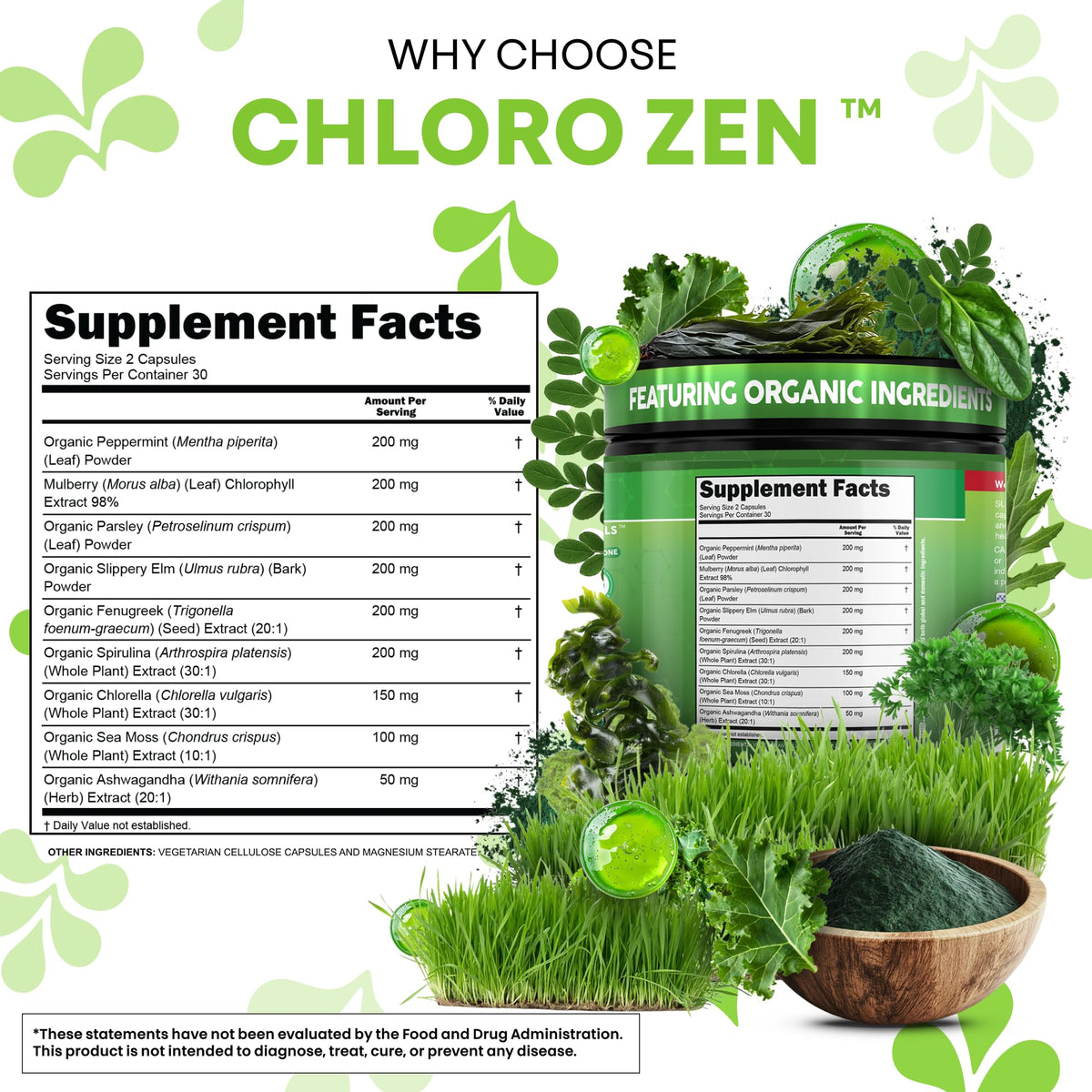 Ph balance for women and men detox pills packaging side view showing supplement facts