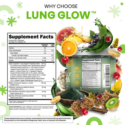 Authentic USA imported Clean Nutra respiratory support gummies packaging close up