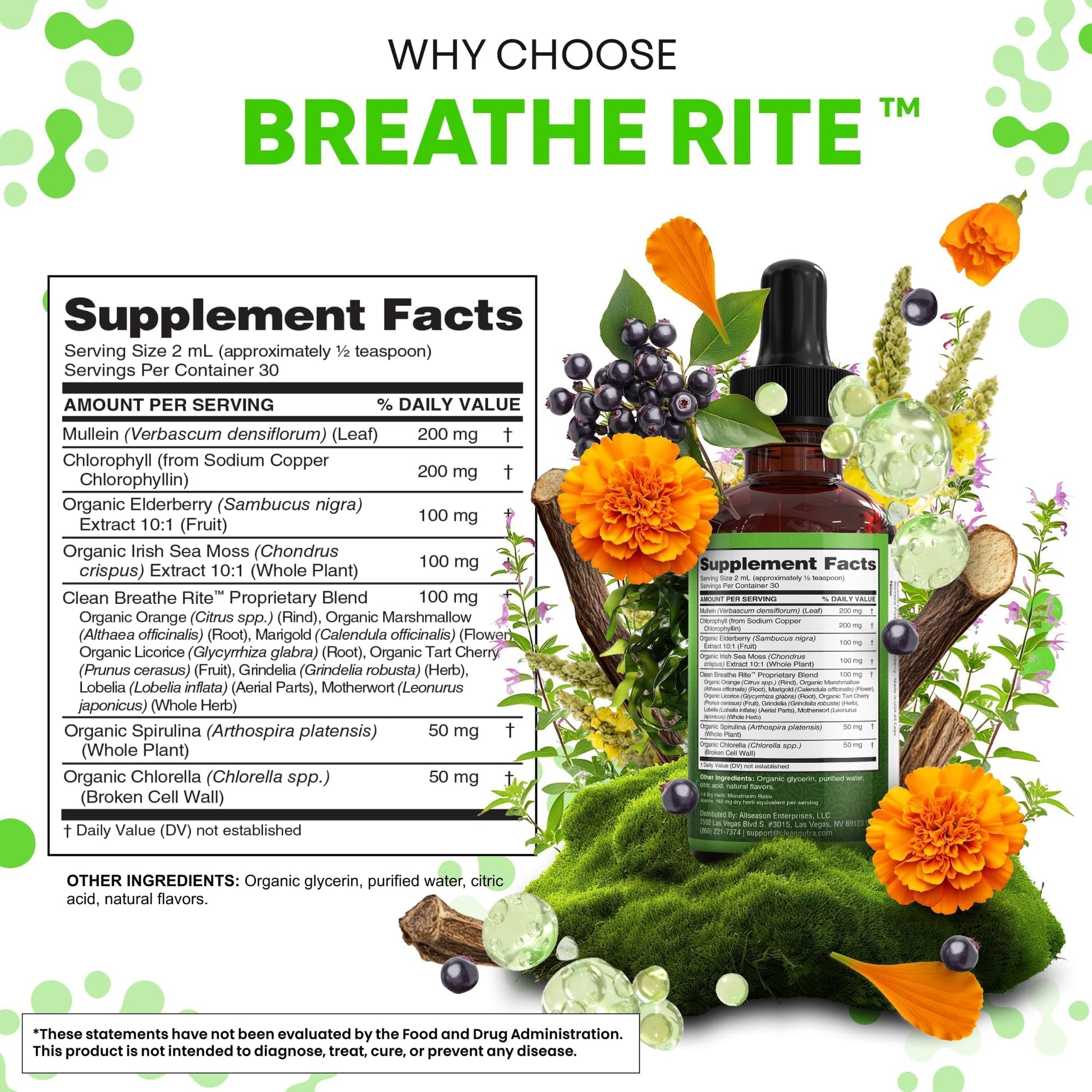 Clean Nutraceuticals Mullein Drops dropper mechanism showing the easy dosage application.