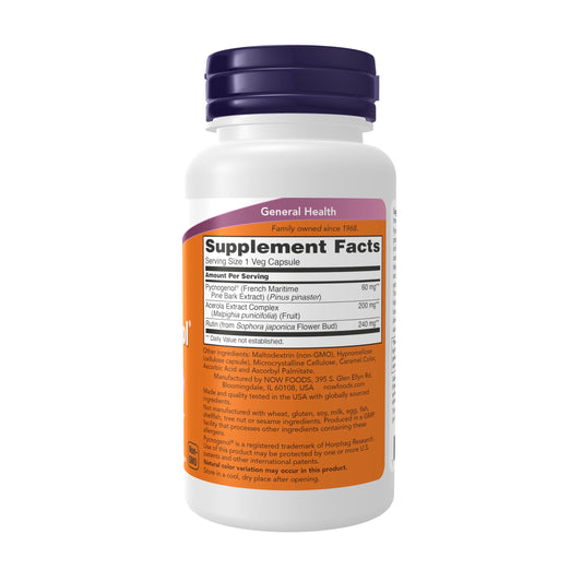 NOW Foods French maritime pine bark extract supplement label ingredients