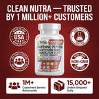 Secure safety seal on top of the imported Evorina Clean Nutra herbal wellness capsule container