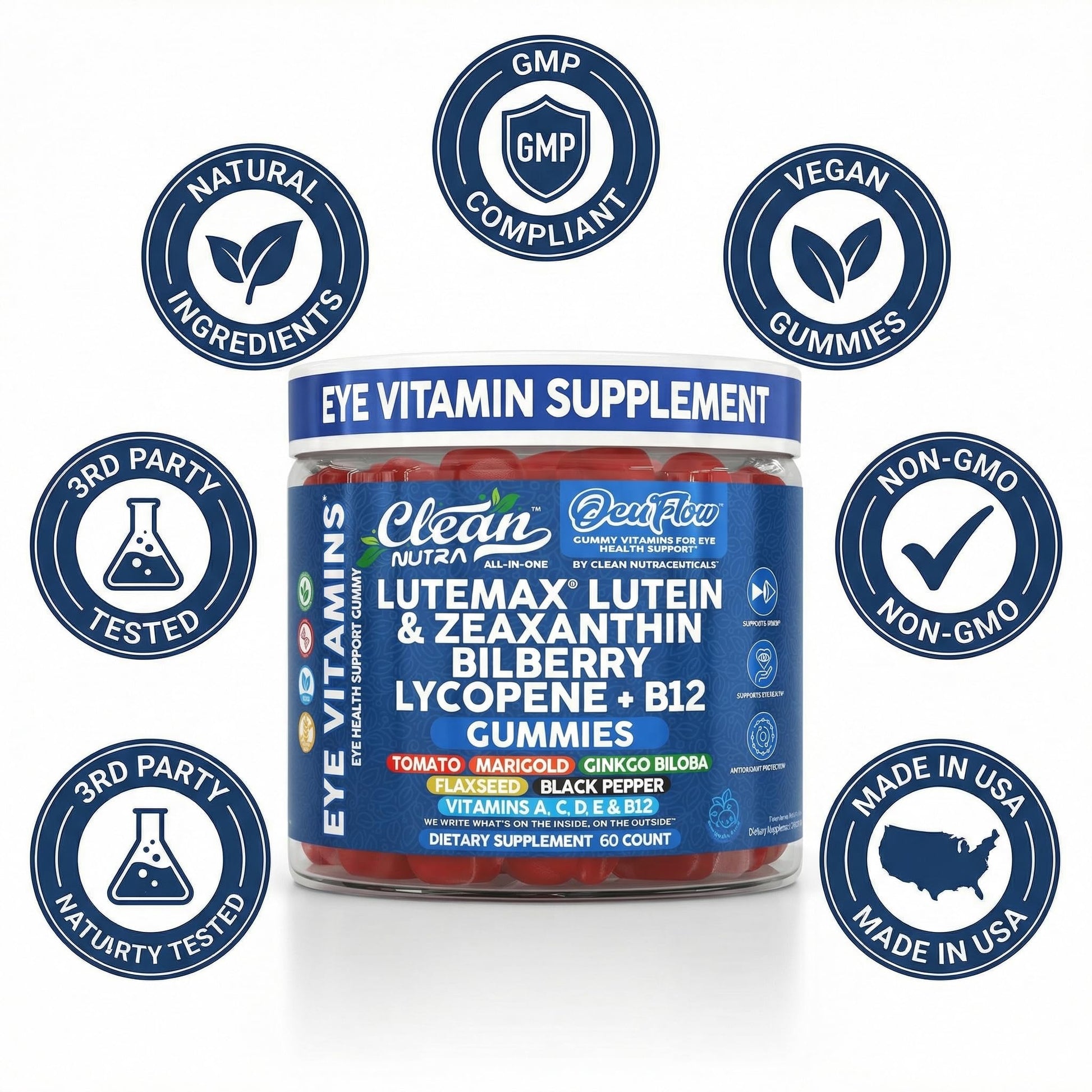 Daily eye health supplement gummies 60 count bottle