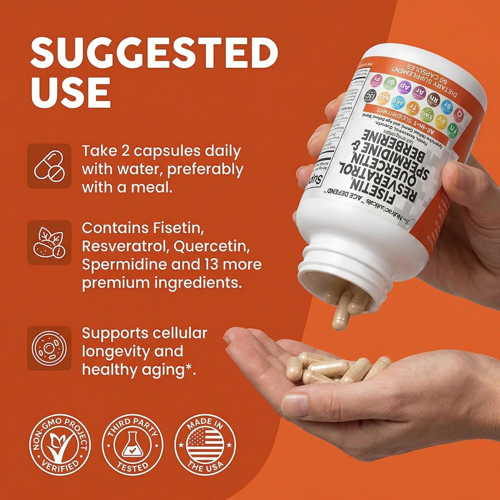Clean Nutraceuticals Age Defend longevity supplement lifestyle product shot