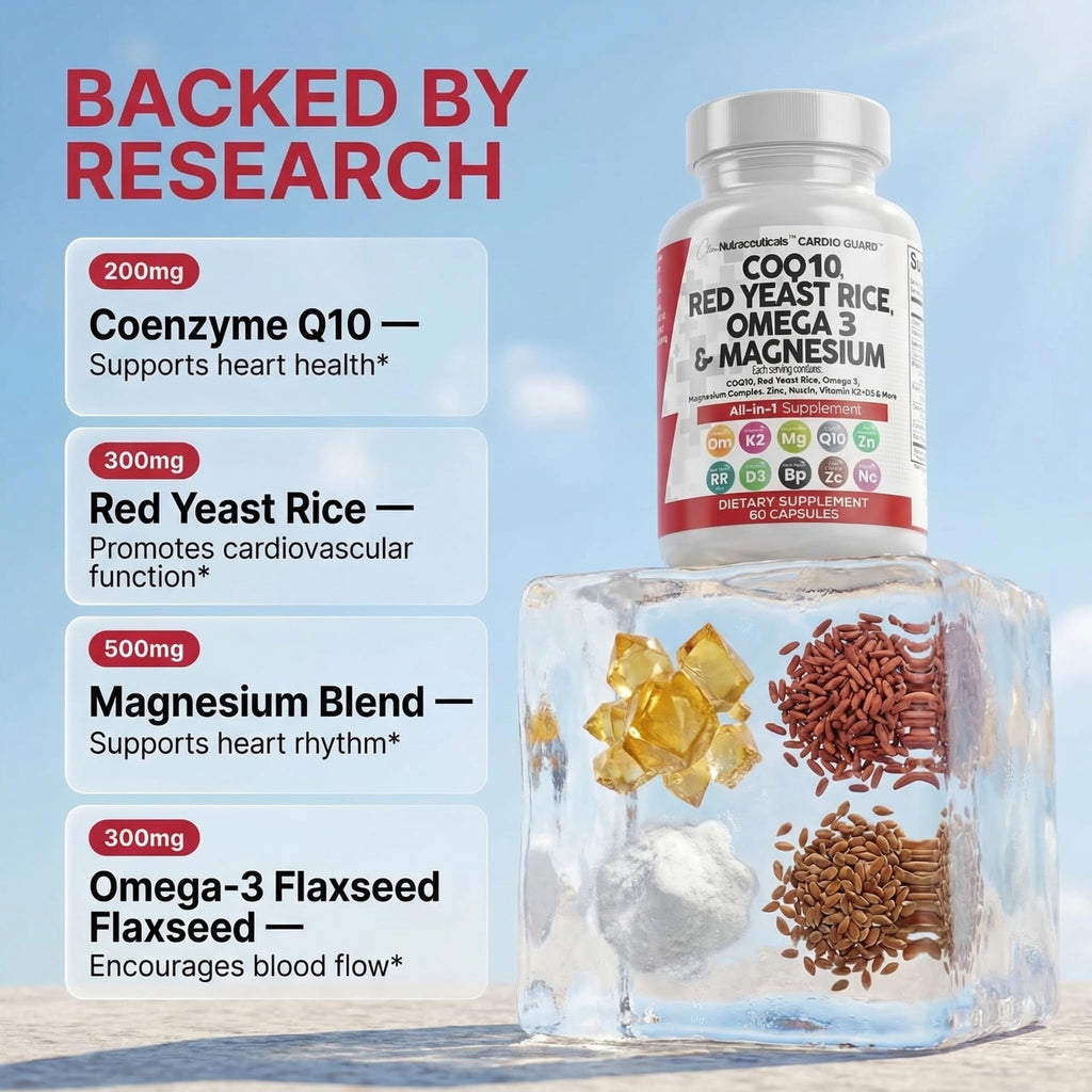 Clean Nutraceuticals heart health capsules ingredients list closeup