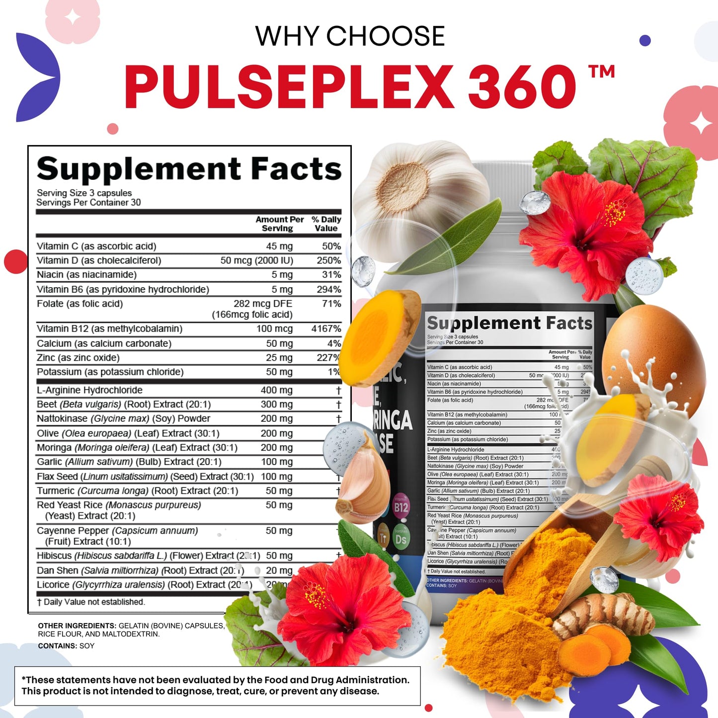 Authentic Clean Nutraceuticals 90 capsules bottle showcasing premium ingredients like nattokinase and garlic extract.