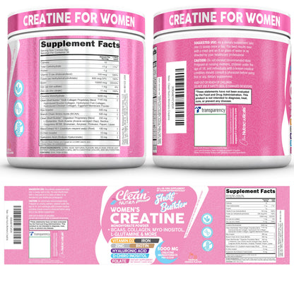 Clean Nutra Shelf Builder Creatine Collagen And Biotin Benefits Label