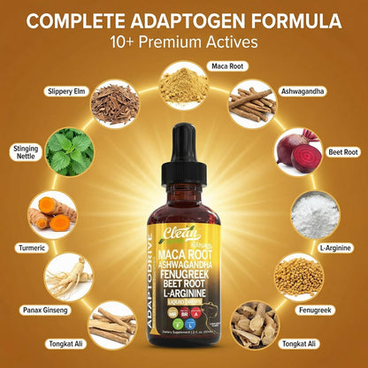 Organic Maca Root and Ashwagandha liquid drops for men and women wellness