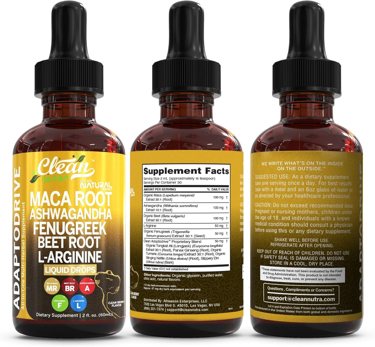 Adapto Drive ashwagandha and beet root liquid drops box