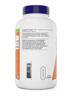 Side view of NOW Foods Cayenne 360 capsule bottle highlighting cardiovascular and digestive support benefits
