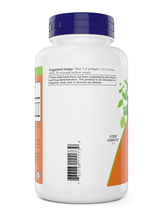 NOW Foods Peppermint Gels pack of two showing supplement facts and ginger fennel oil blend