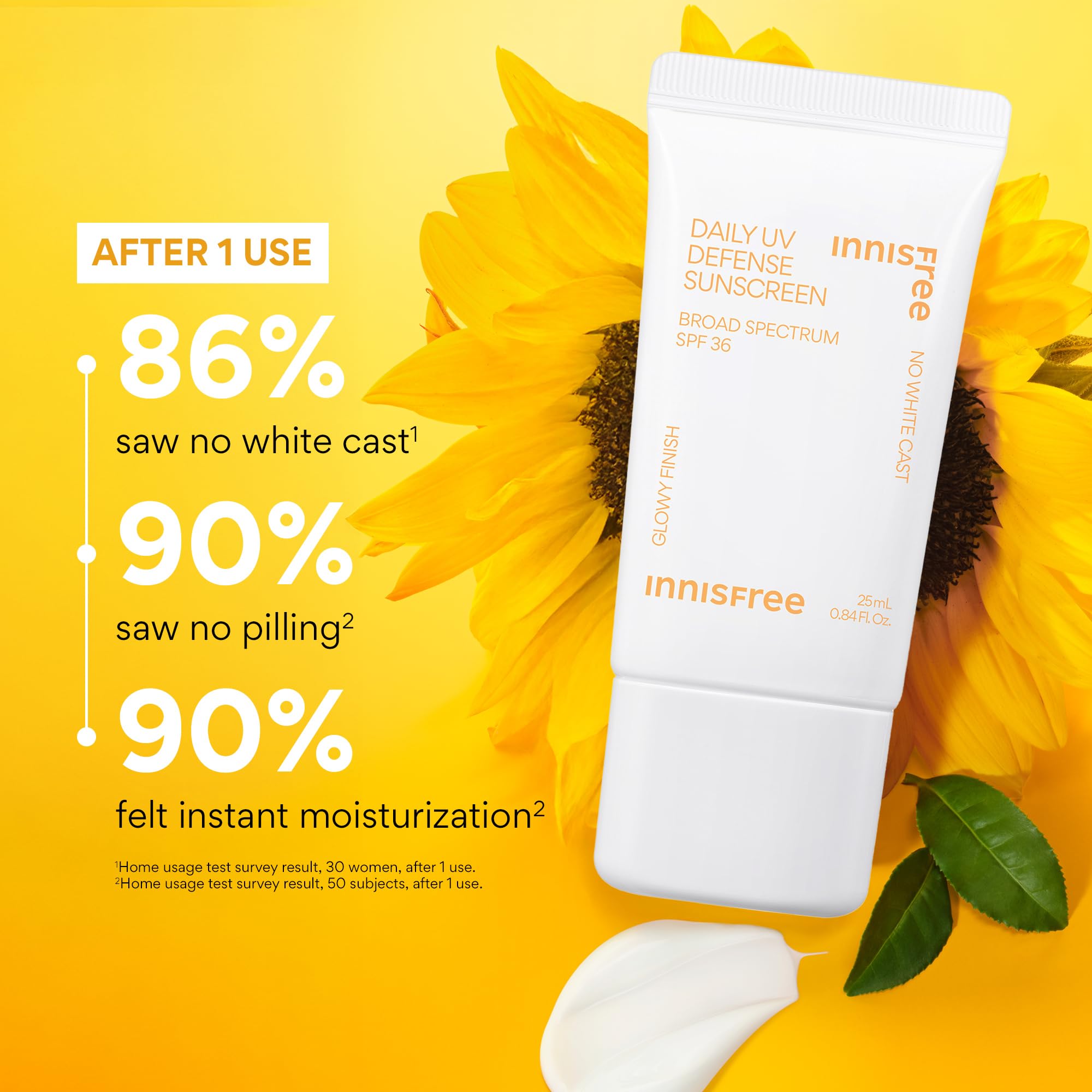 Korean face sunscreen SPF 36 invisible finish