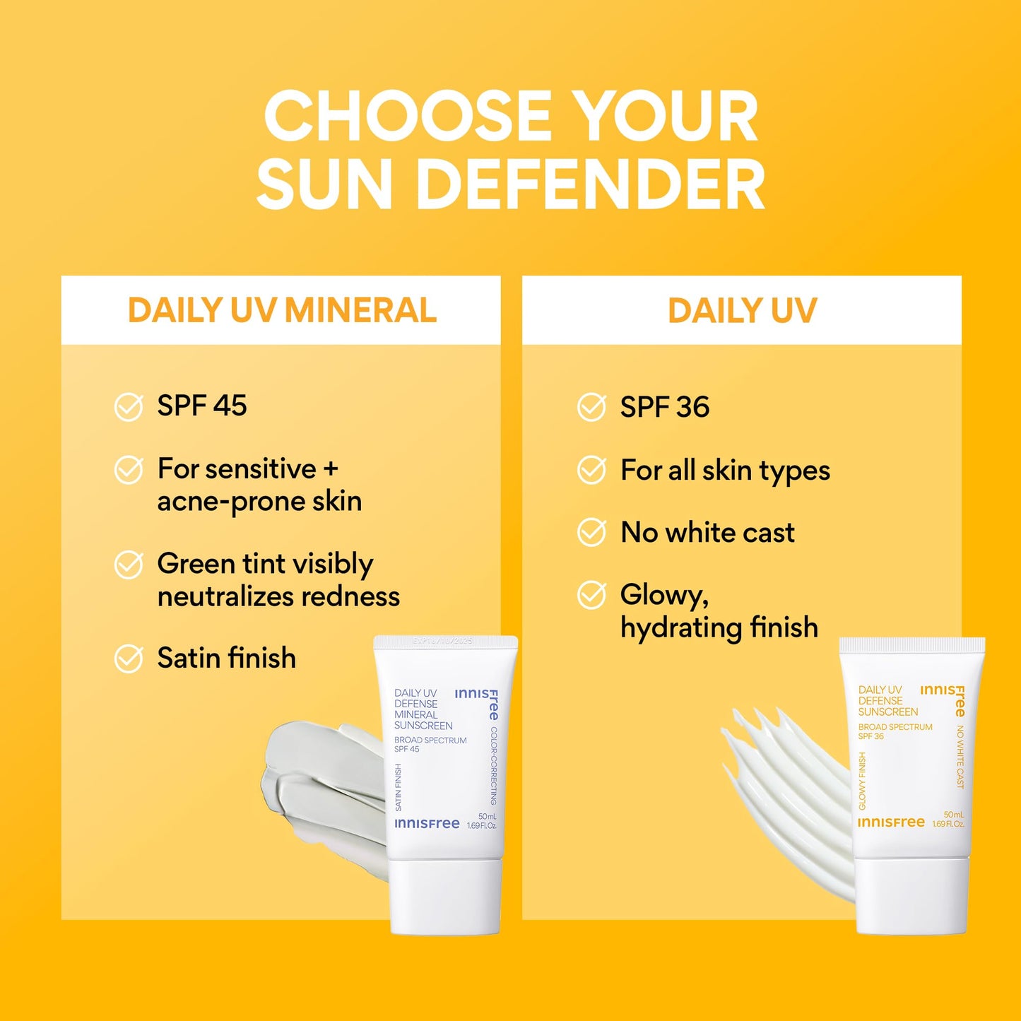 Lightweight non-greasy Korean sunscreen tube
