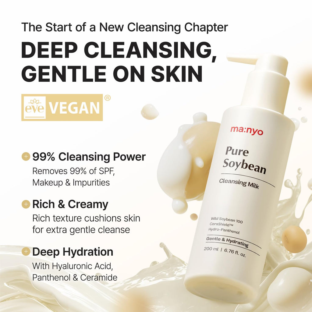 Ma:nyo Pure Soybean Cleansing Milk texture on skin
