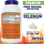 NOW Foods NAC supplement bottle side label displaying active ingredients and usage instructions