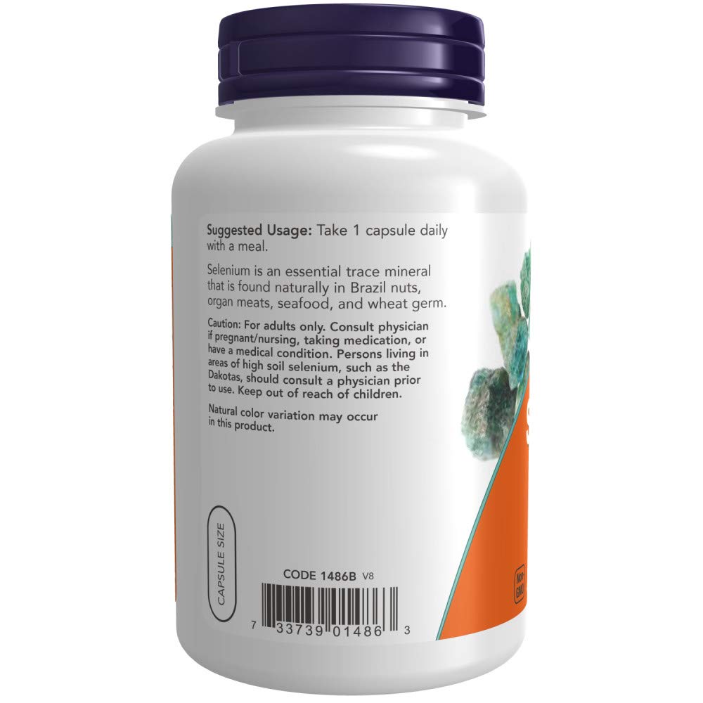 Authentic imported NOW Foods Selenium dietary supplement for premium thyroid health support