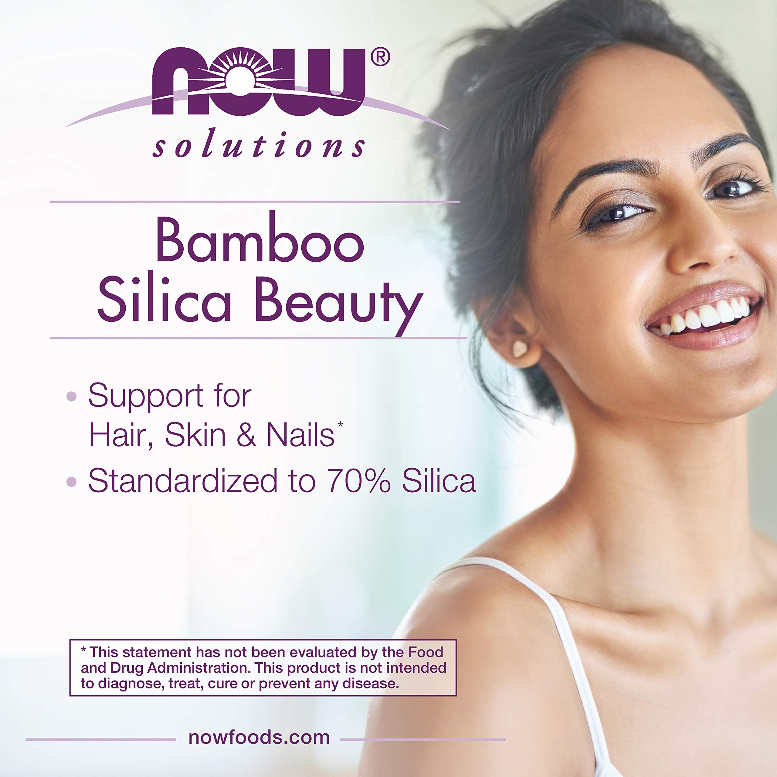 Now Foods Bamboo Silica Beauty nutritional facts label