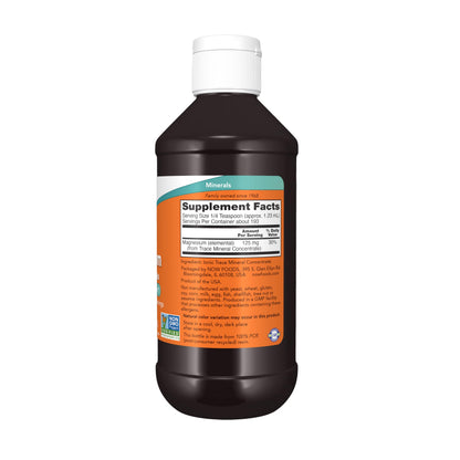 NOW Foods ionic liquid magnesium supplement nutritional facts label