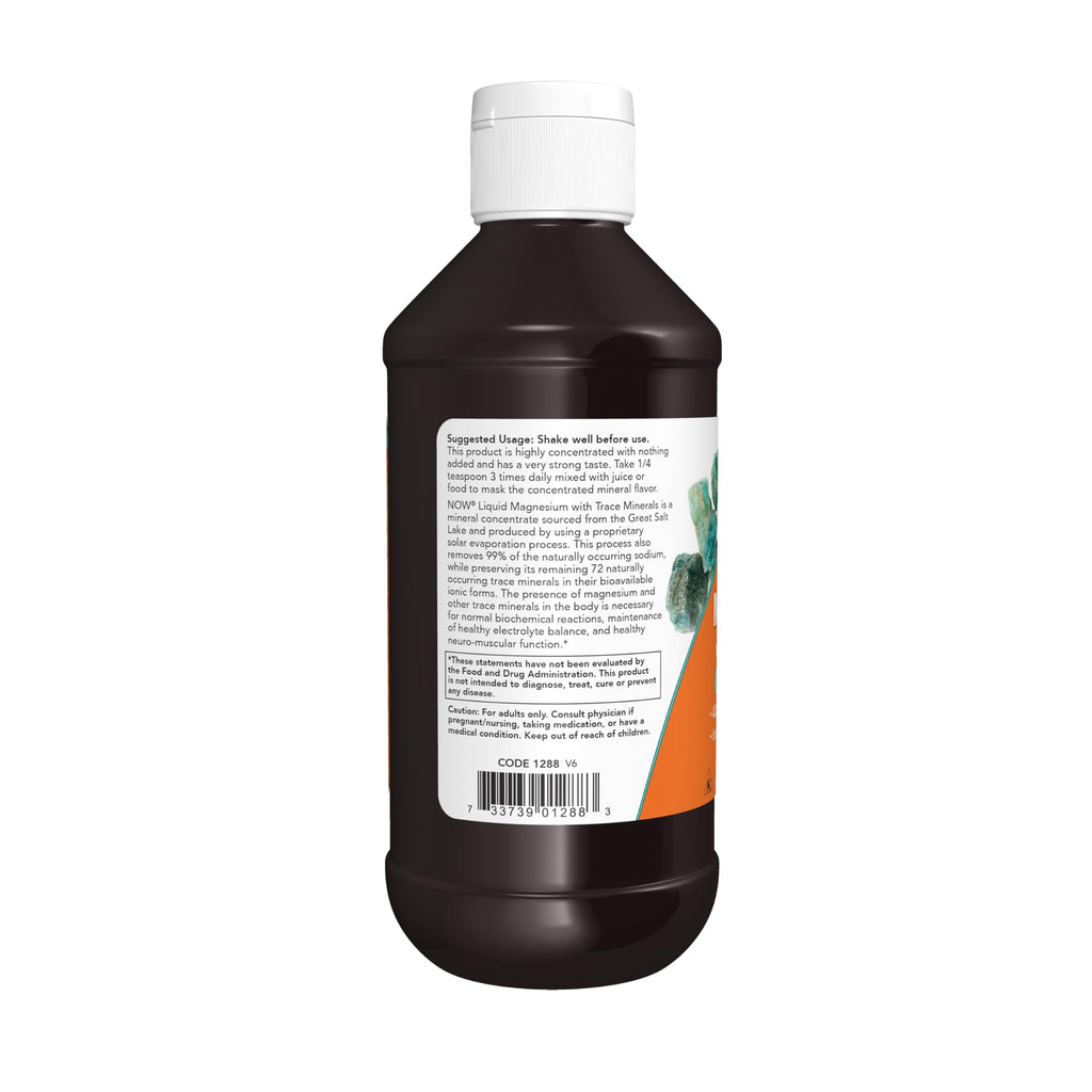 NOW Foods liquid magnesium label nutritional facts