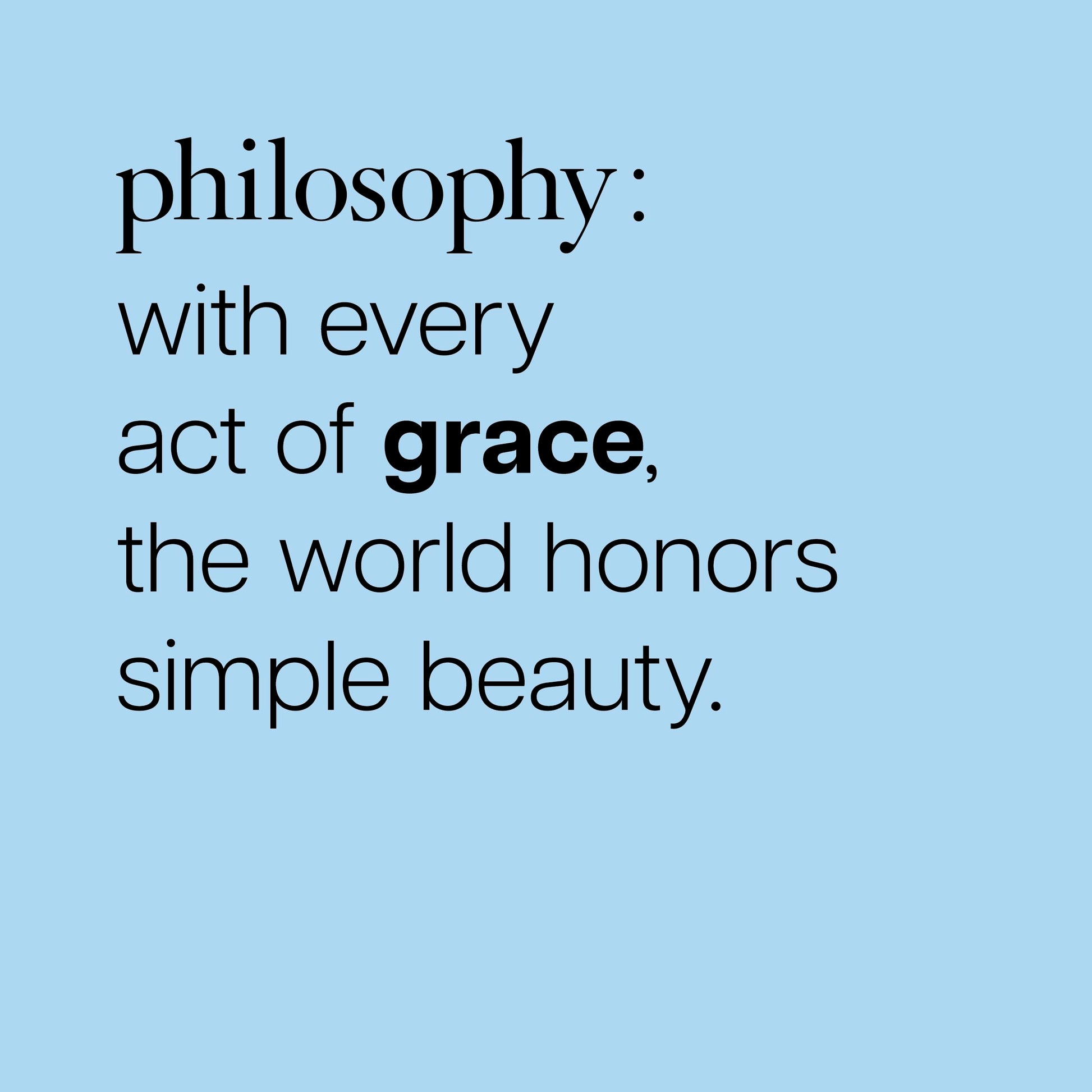 Philosophy Pure Grace perfume branding on glass bottle