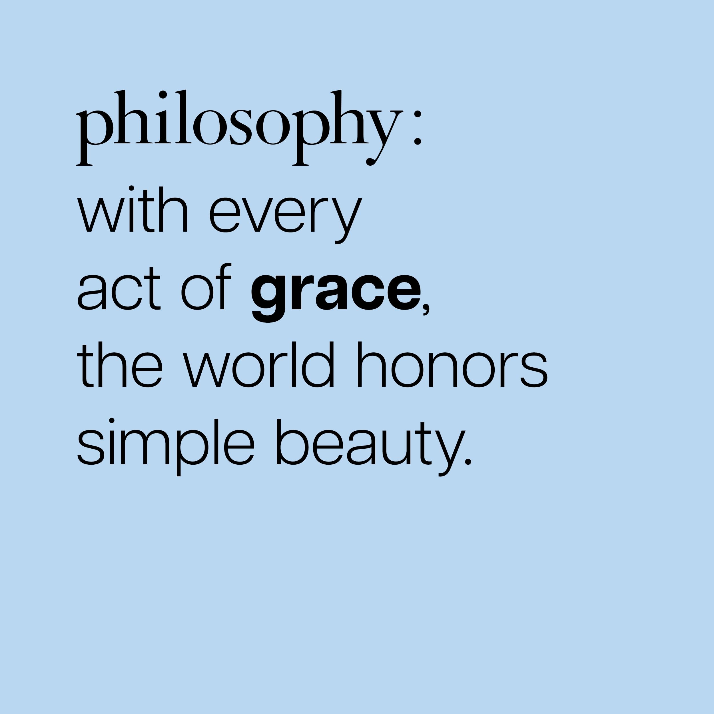 Philosophy Pure Grace perfume branding on glass bottle