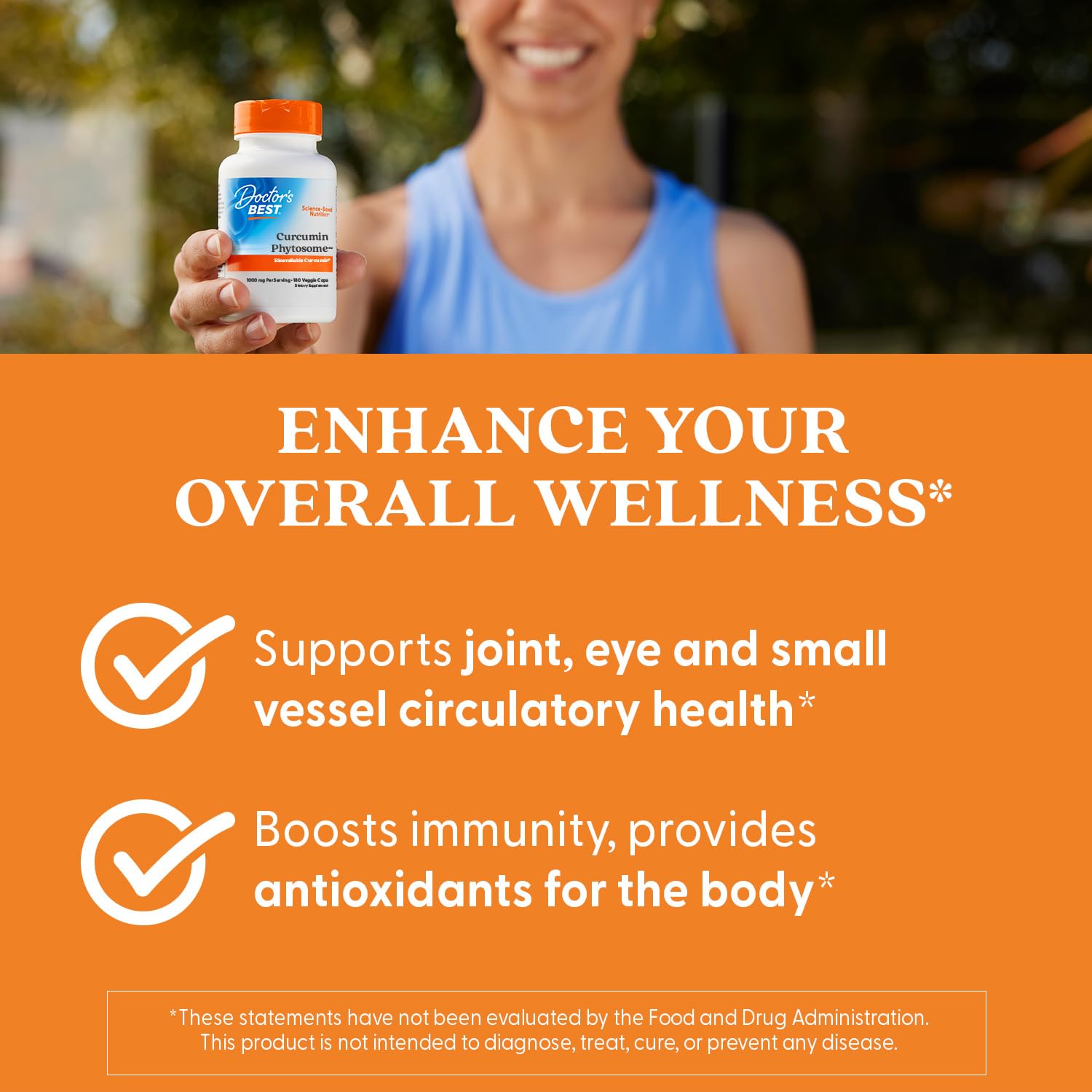 Doctor's Best Curcumin Phytosome 1000mg vegetarian capsules packaging