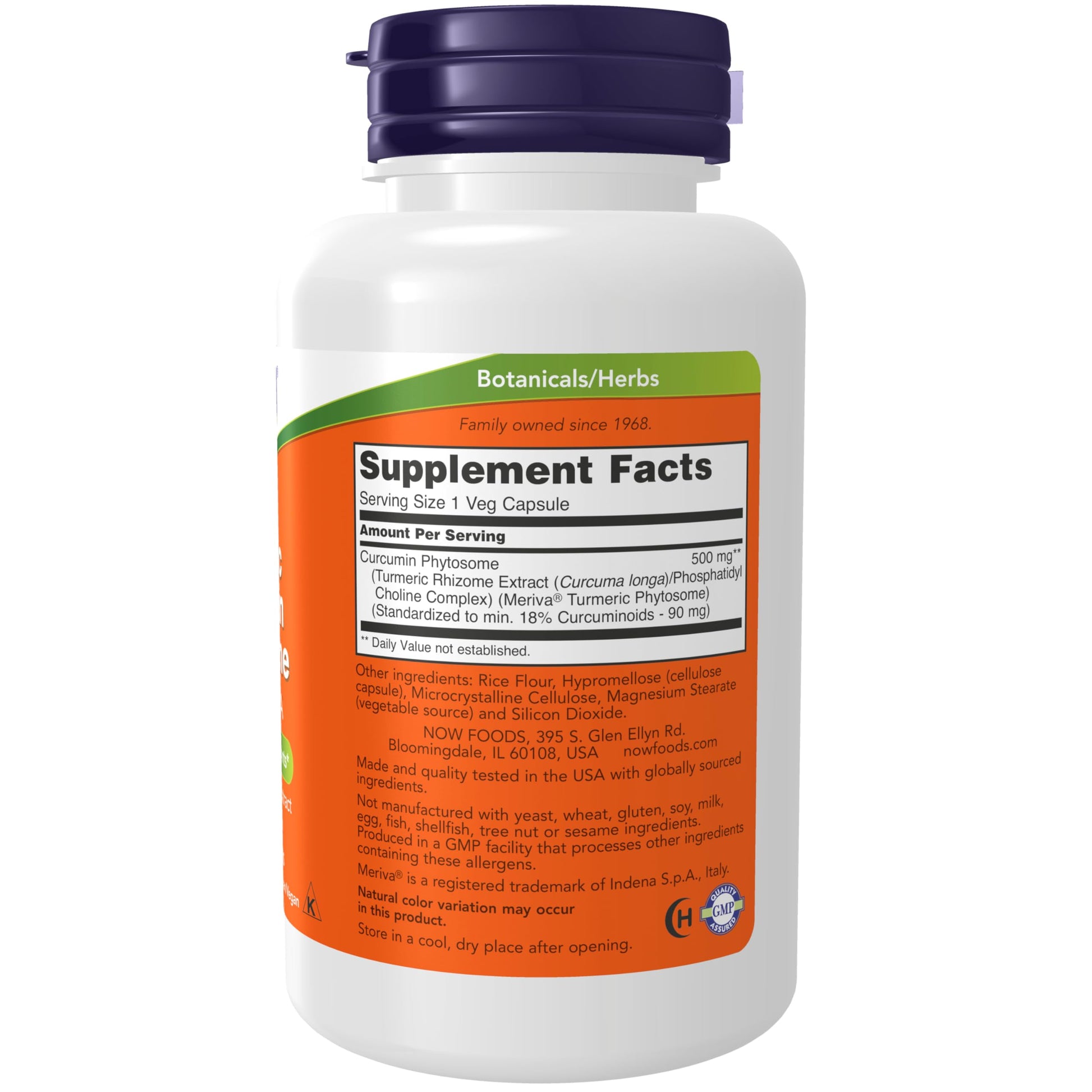 Now Foods Curcumin Phytosome label showing 60 vegetarian capsules