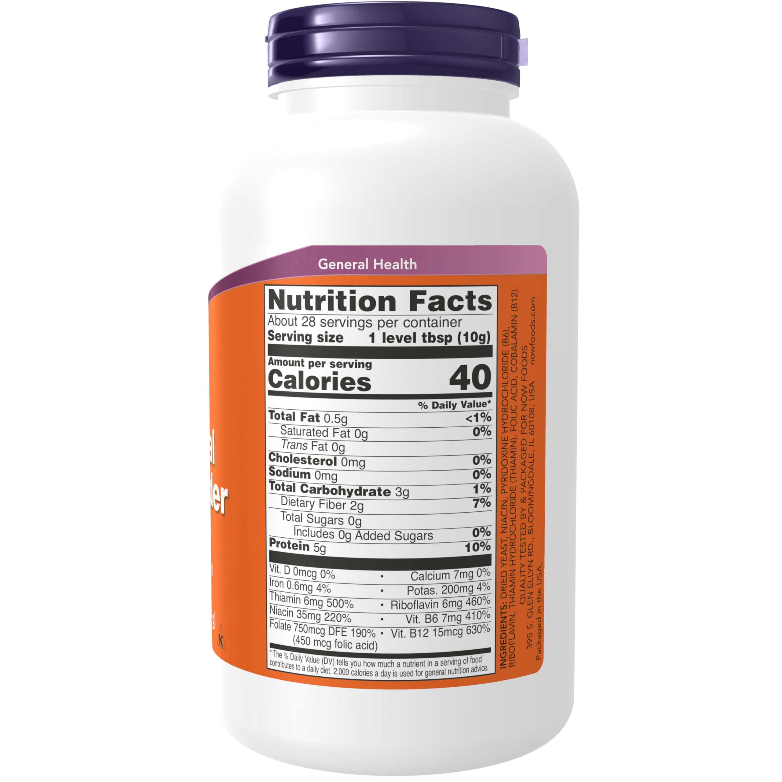 NOW Foods plant based vegan superfood powder nutritional facts and ingredients label