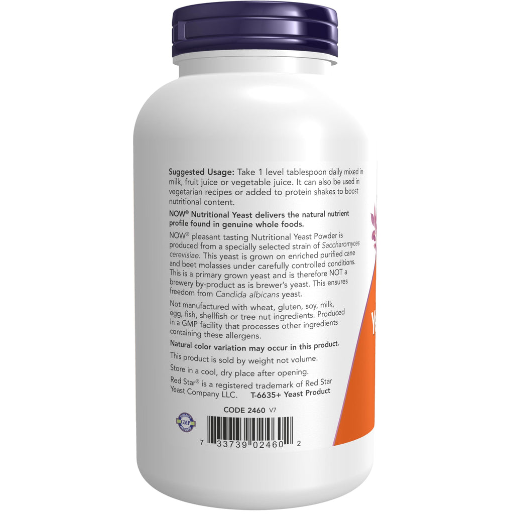 Now Foods nutritional yeast powder ingredient details and certifications
