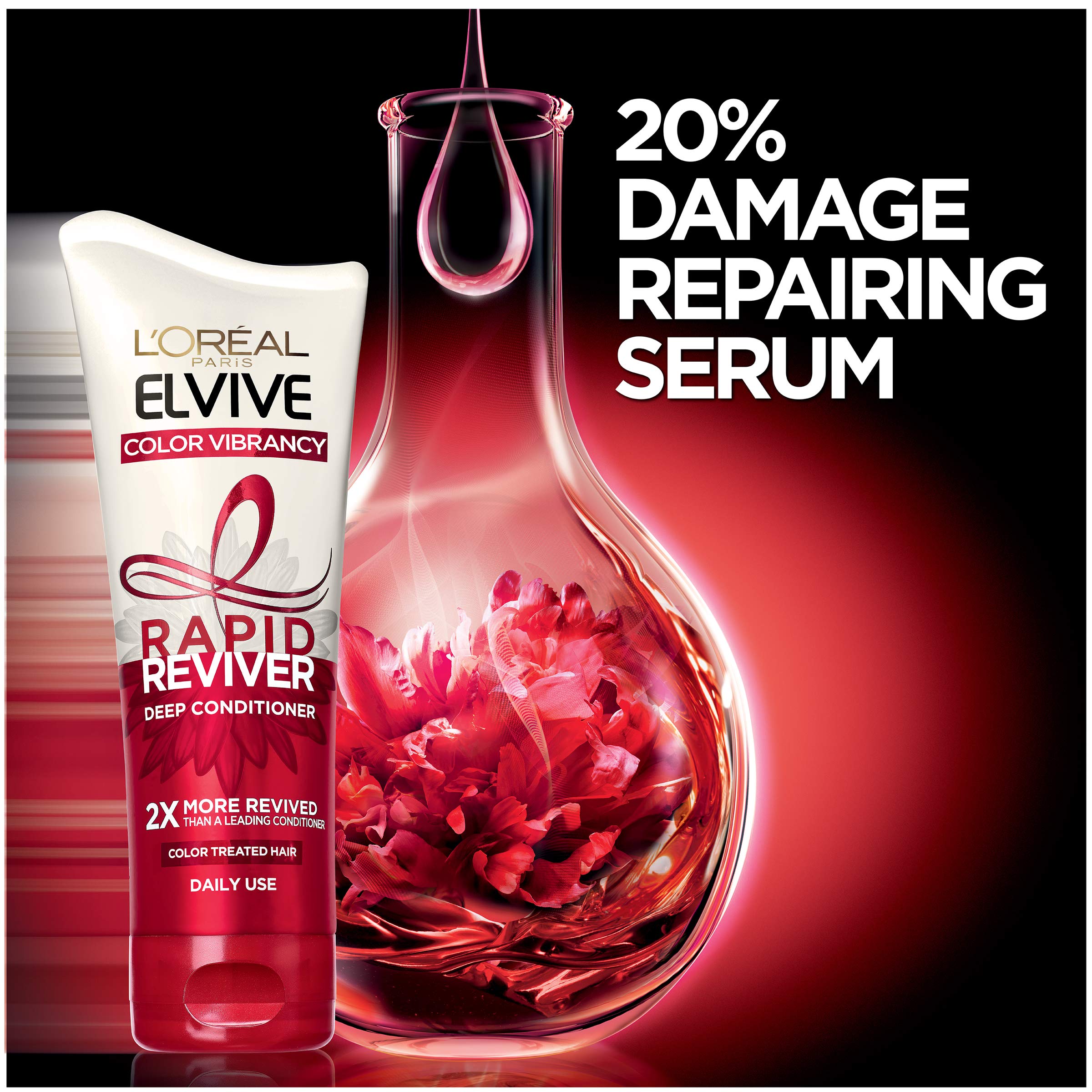 L'Oreal Paris Elvive Rapid Reviver imported USA beauty product packaging closure detail
