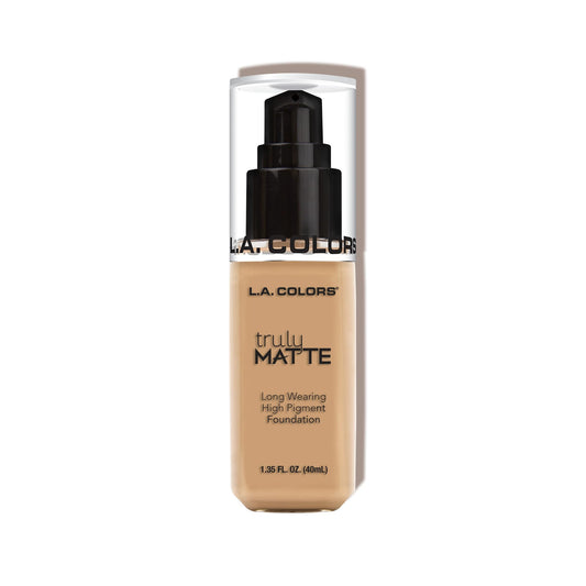 L.A. COLORS matte finish full coverage foundation pump dispenser close up