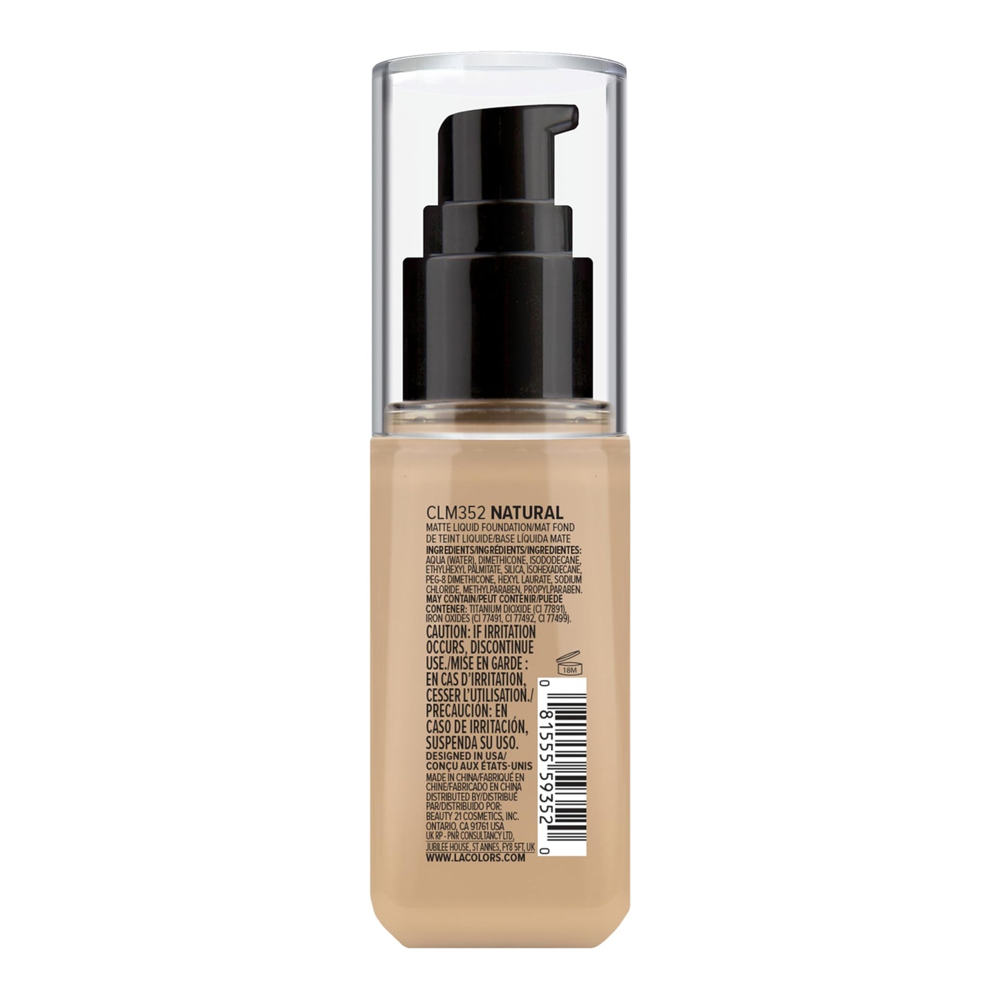 L.A. COLORS long wear liquid foundation 40 Milliliters bottle standing upright