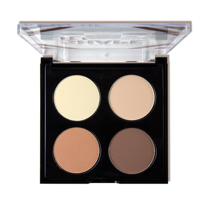 L.A. Colors Shape It Up contour palette open showing four shades