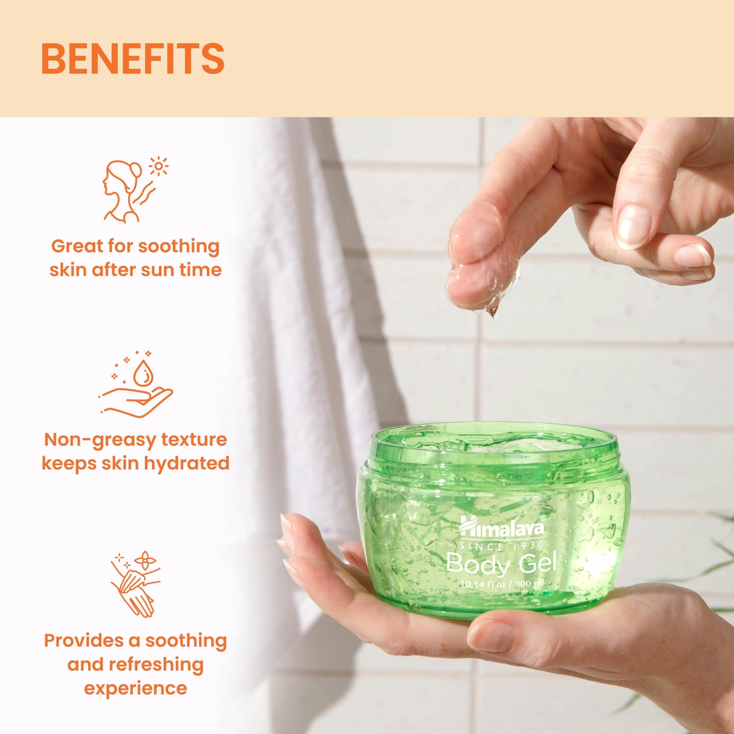 Himalaya Aloe Vera gel application on skin