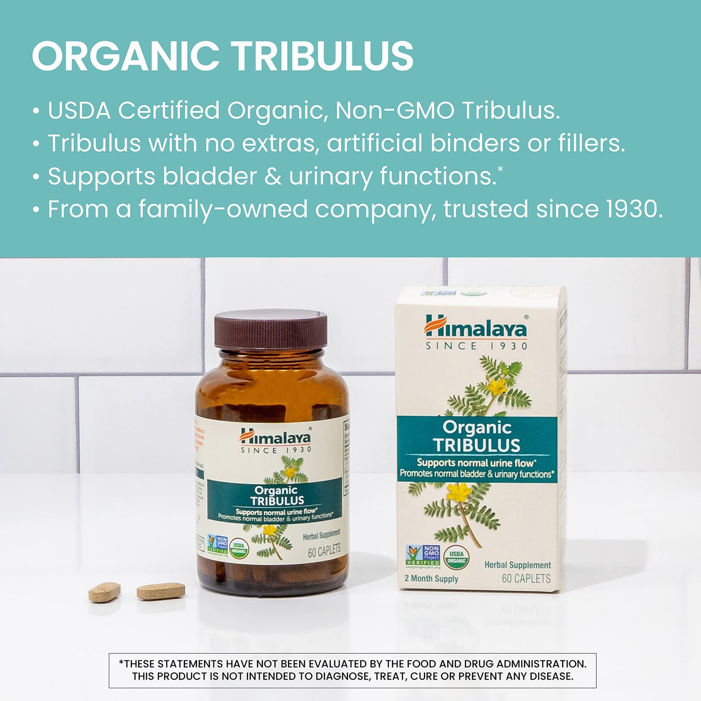 Organic Gokshura Tribulus supplement label details