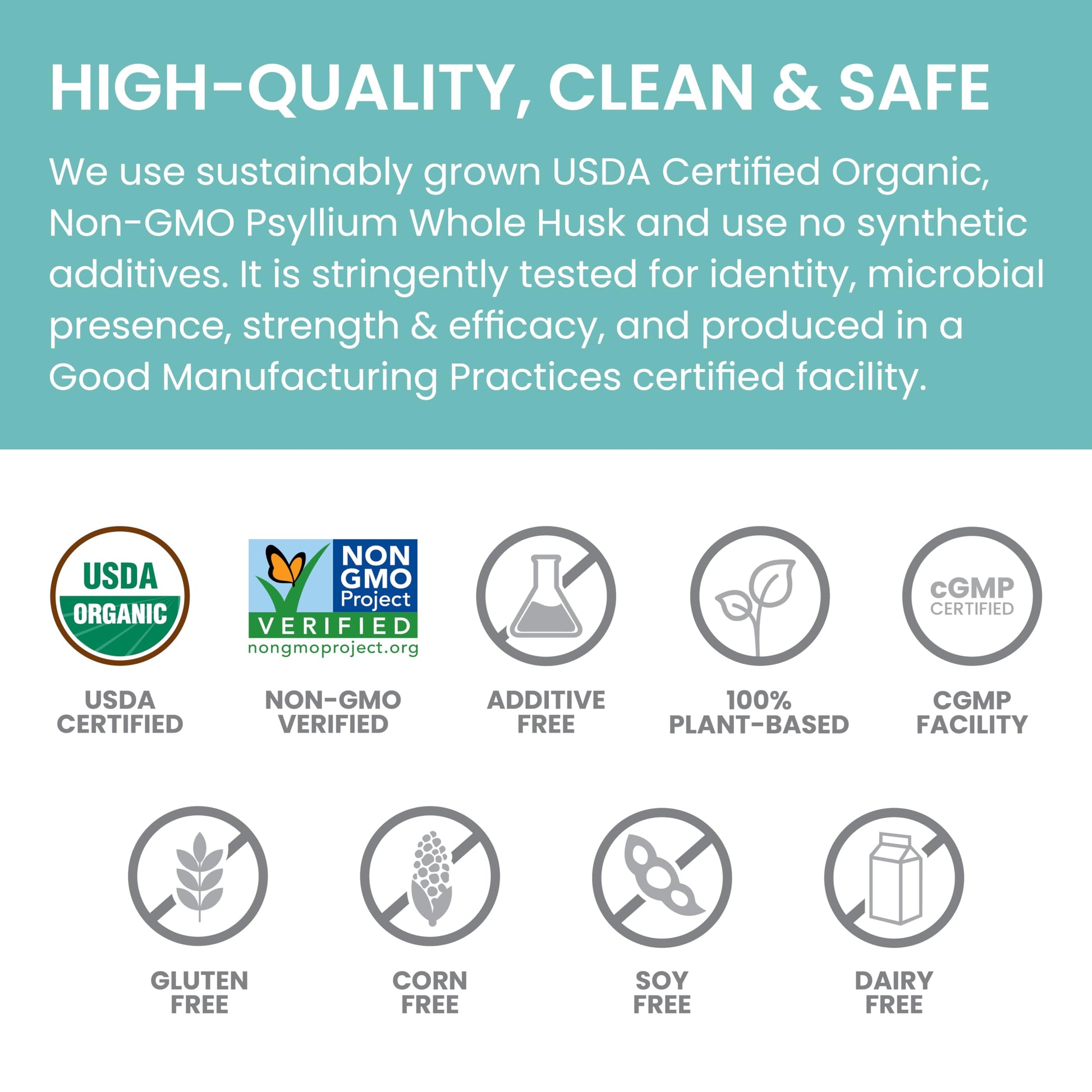 Certified USDA Organic label on Himalaya Psyllium Husk packaging