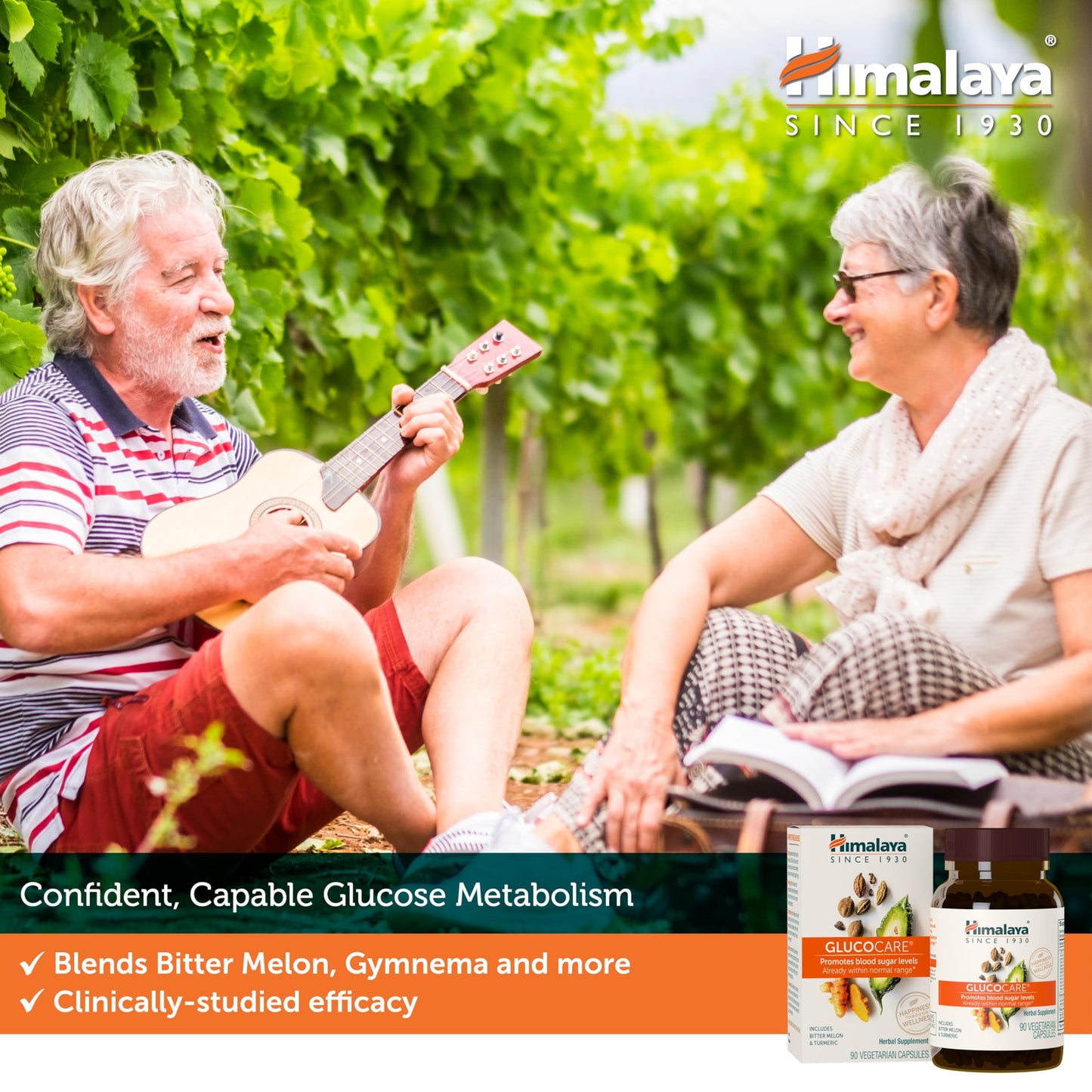 Himalaya GlucoCare 626 mg vegetarian capsules nutritional information facts panel