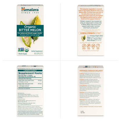 Full view of Himalaya Ayurvedic bitter melon dietary supplement for natural pancreatic health support
