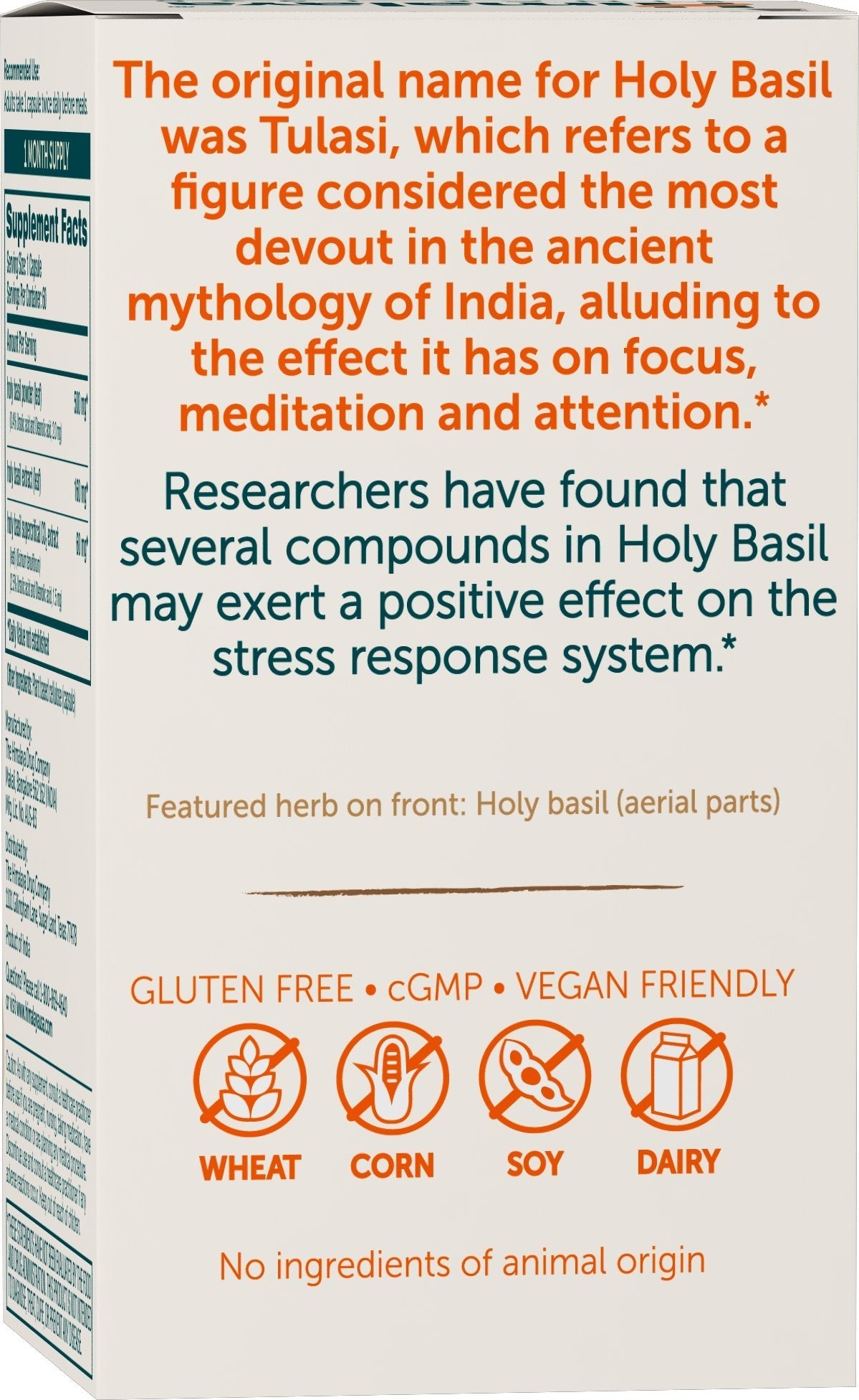 Himalaya Holy Basil bottle with health supplement branding