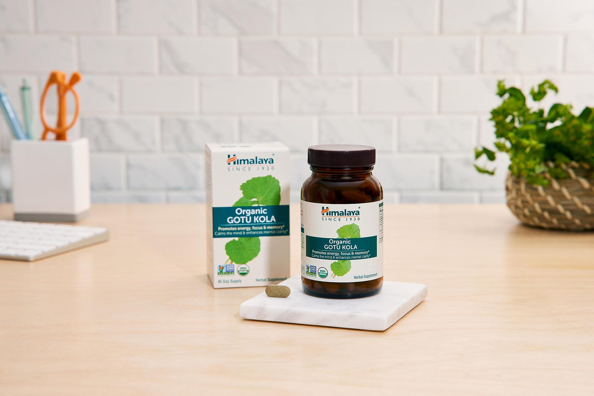 Himalaya Organic Gotu Kola adaptogen daily brain booster packaging details