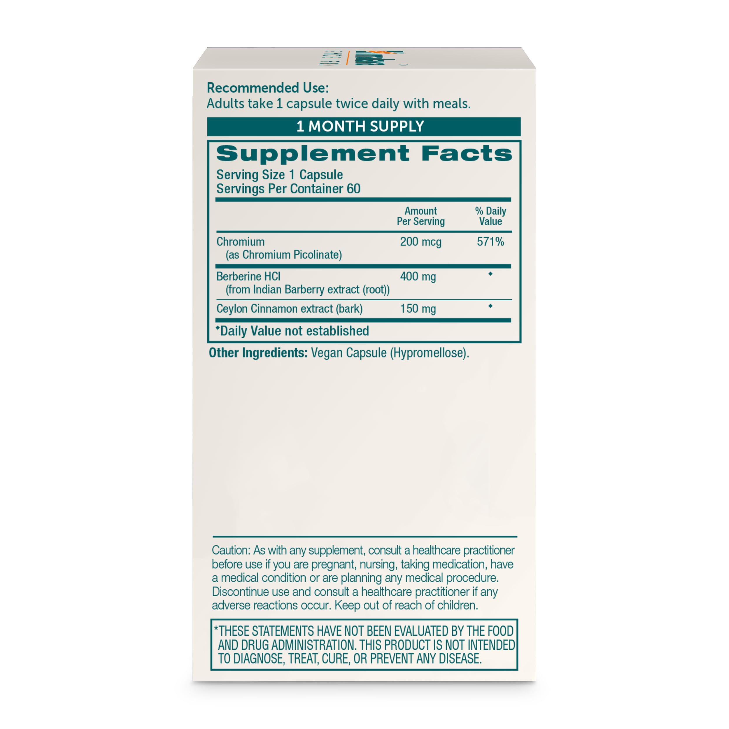 Himalaya Berberine with Ceylon Cinnamon dietary supplement packaging
