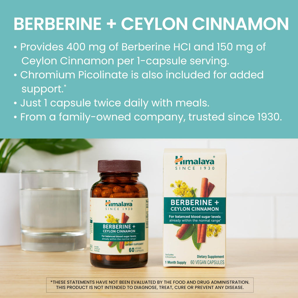 Himalaya Berberine with Ceylon Cinnamon 60 vegetarian capsules bottle