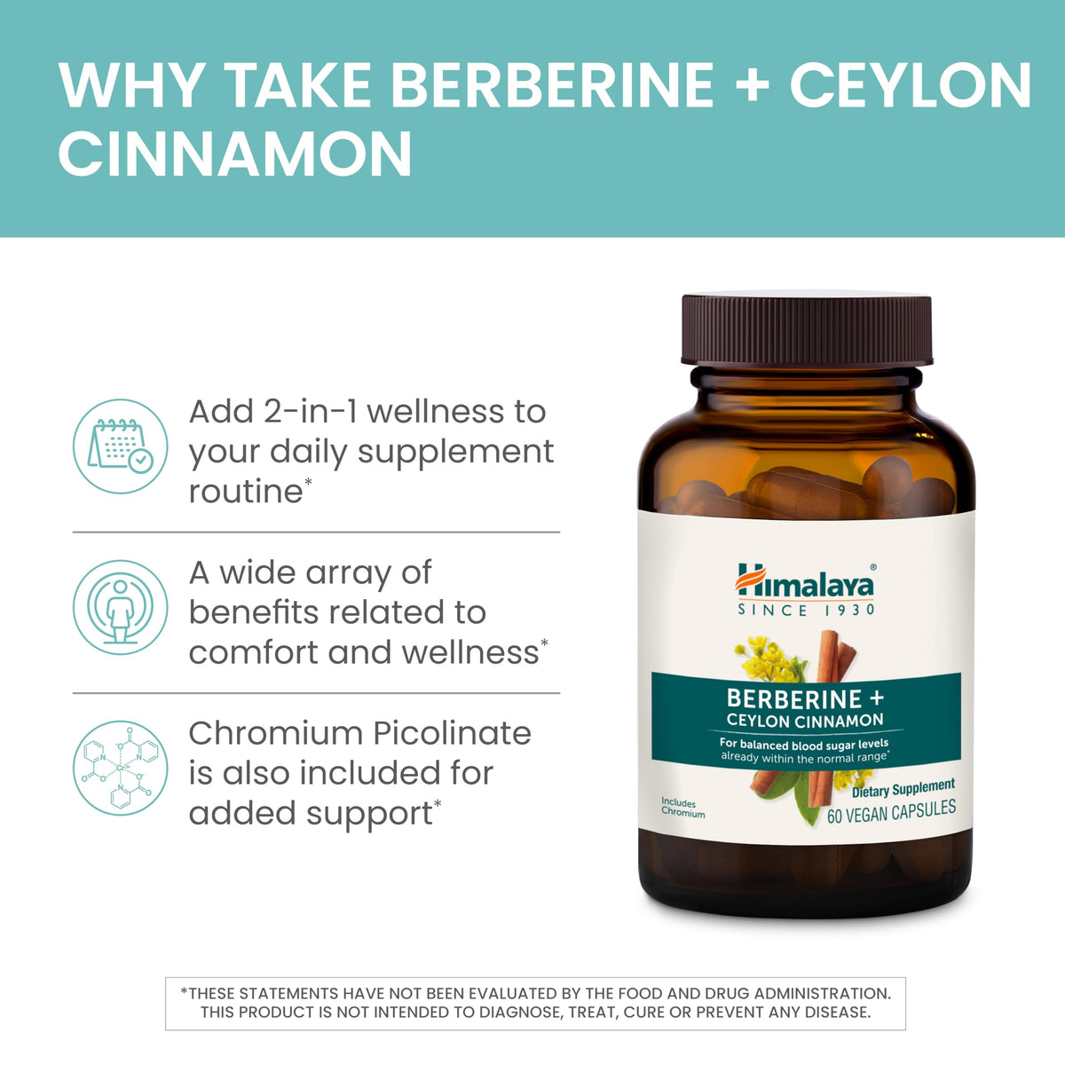 Himalaya Berberine with Ceylon Cinnamon ingredient label details