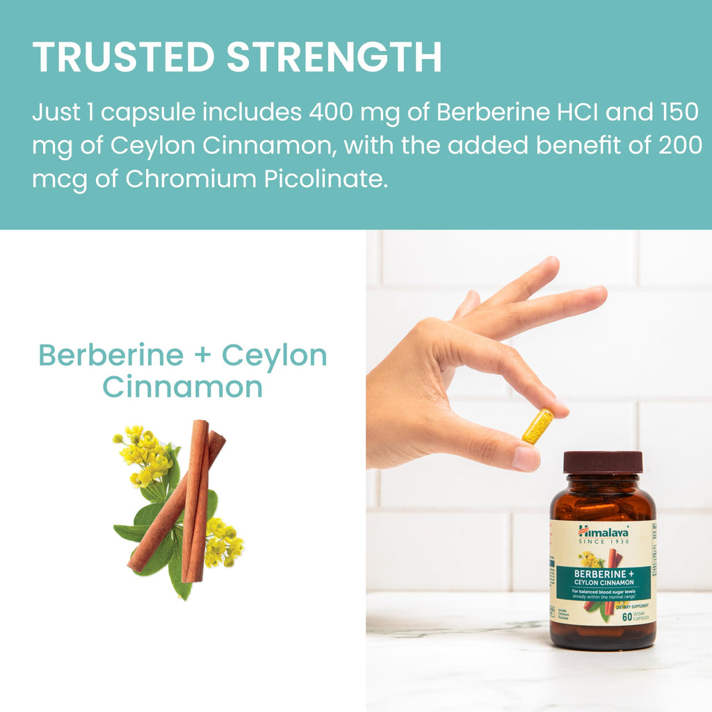 Himalaya Berberine with Ceylon Cinnamon for metabolic health support