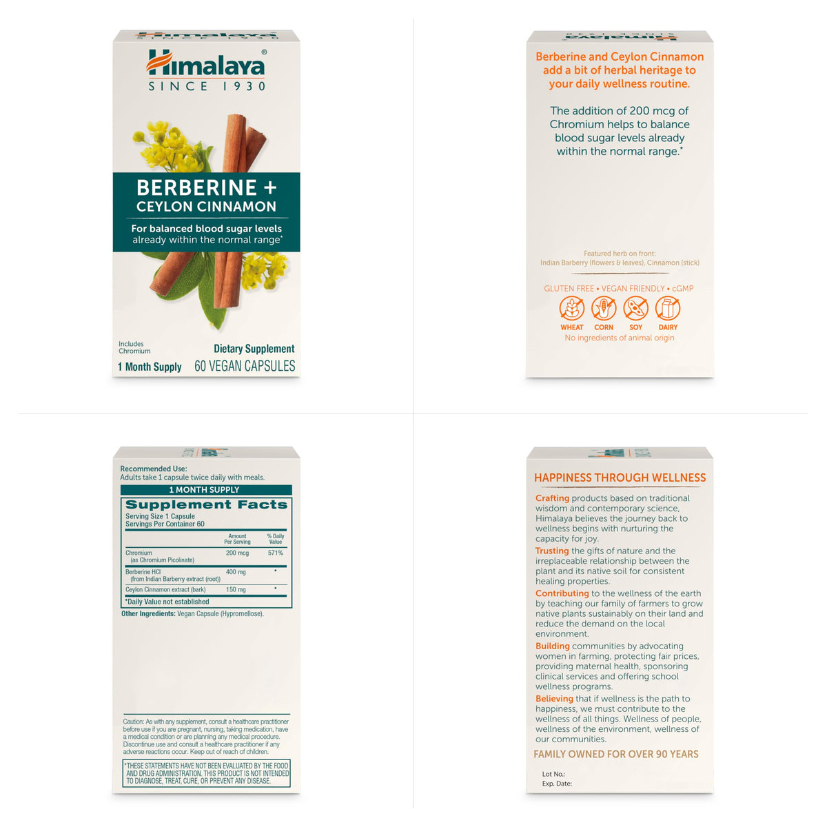 Himalaya Berberine with Ceylon Cinnamon bottle cap and seal