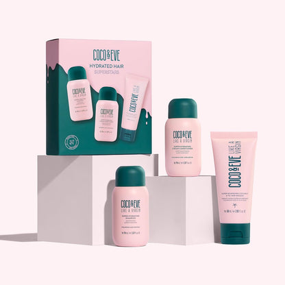 Coco and Eve Super Hydrating Shampoo seventy milliliter bottle for moisturizing dry strands during cleansing