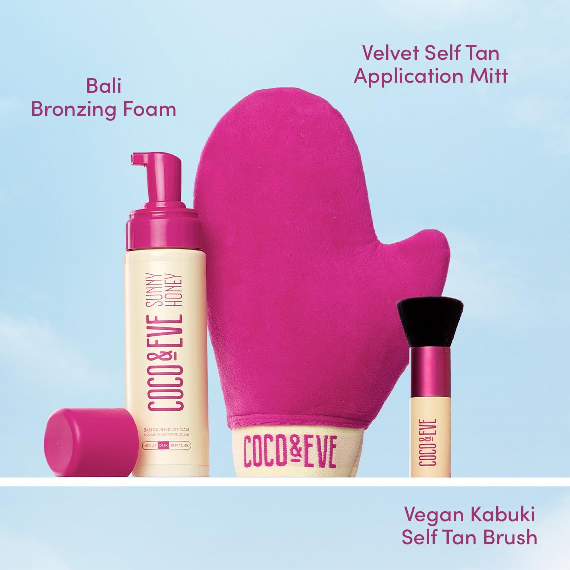 Vegan kabuki brush tool designed for precise face and hand self tanner application