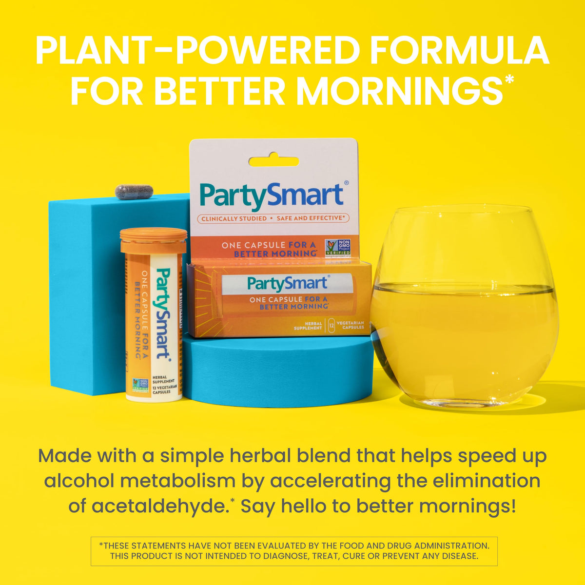Himalaya PartySmart vegetarian capsules container layout for portable hangover remedy