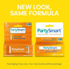 Himalaya PartySmart imported supplement tube open showing individual vegetarian capsules