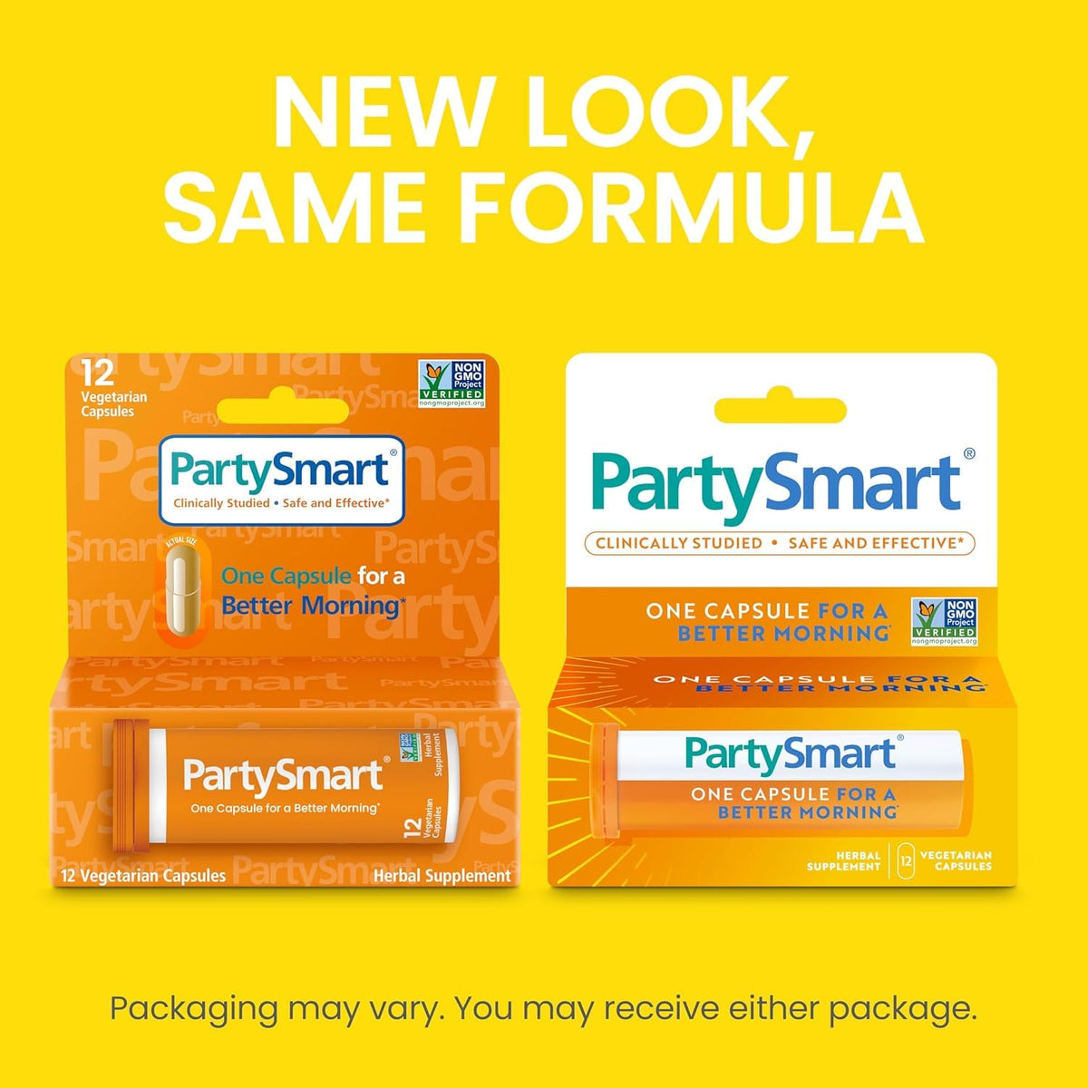 Himalaya PartySmart imported supplement tube open showing individual vegetarian capsules